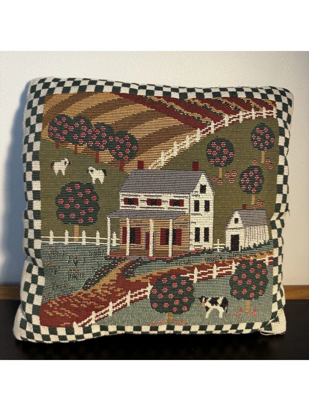 Vintage Country Farm Tapestry Pillow